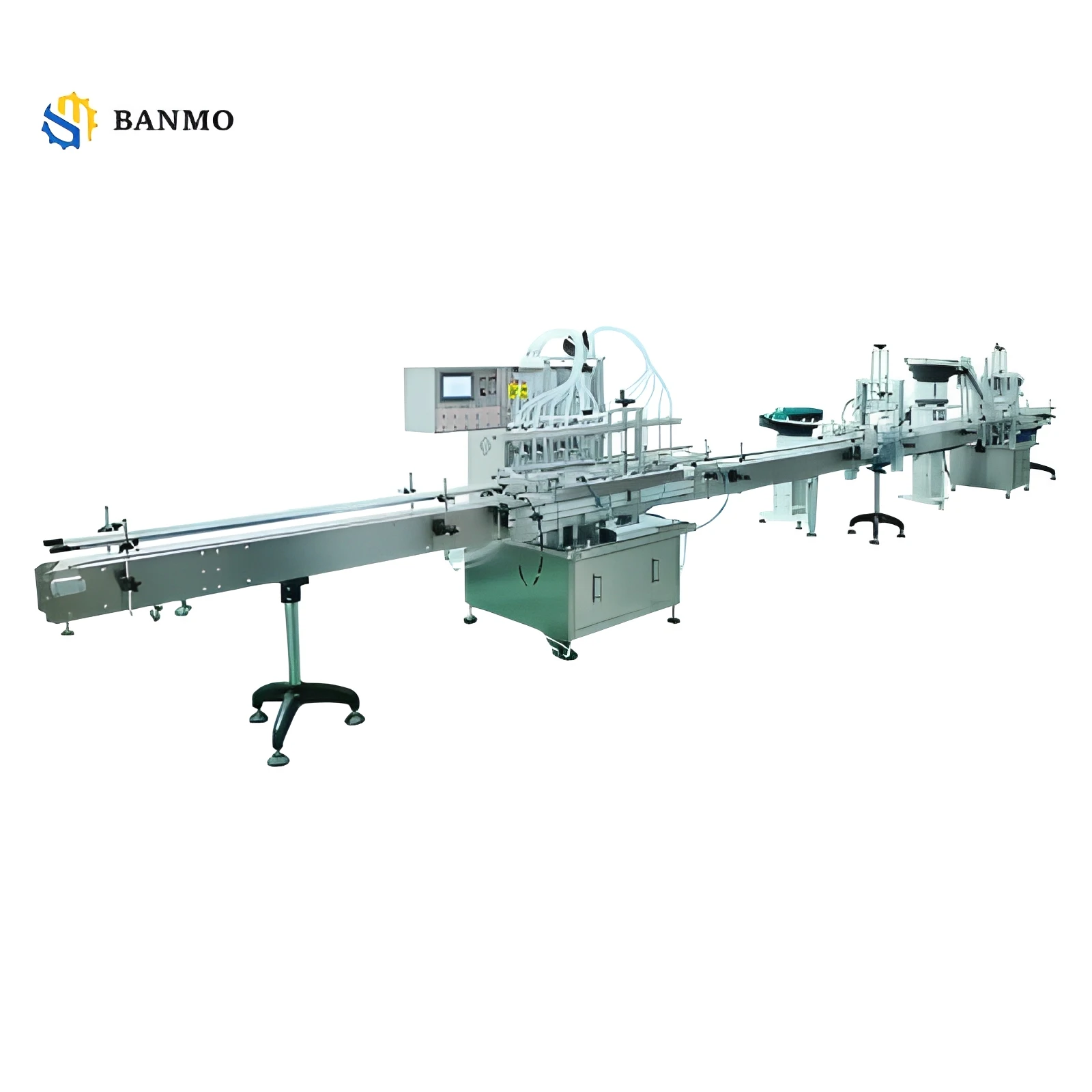 8 Heads Automatic Vacuum Perfume Spray Bottle Filling Crimping Capping Labeling Machine Line