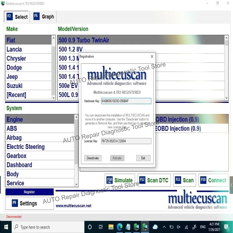 New Multiecuscan Fiat Original Software 2023 Multi ECU Scan V4.8 For Fiat/Chrysler/Dodge/Jeep/Suzuki Scanner Software V4.7 Work