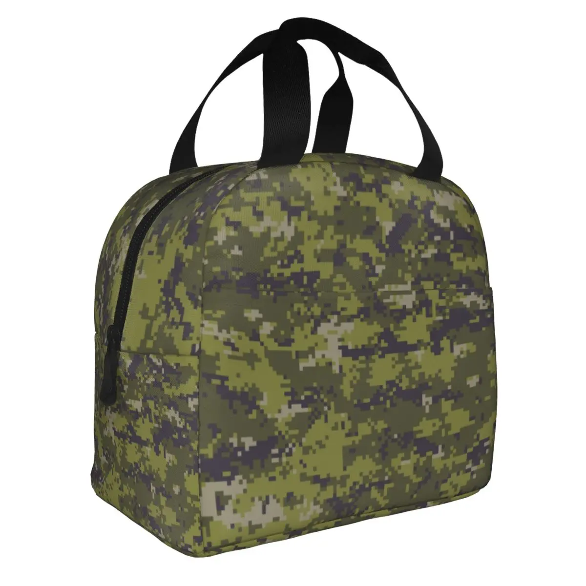 Digital Camo Color Green Swiss Camouflage Insulated Lunch Bags for Camping Travel Resuable Thermal Cooler Lunch Box