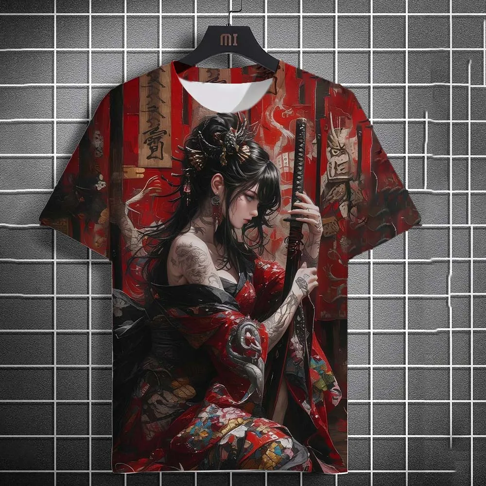 Anime-Muster 3D-Druck Herren T-Shirt Japanischer Stil Lässig Atmungsaktiv Freizeit Schnelltrocknend Outdoor Streetwear Stil Sportbekleidung – Detail 10