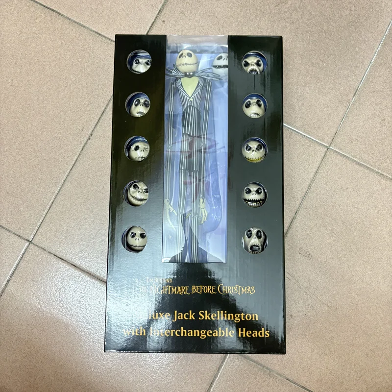 Der Albtraum vor Weihnachten Jack Skellington mit austauschbaren Köpfen Actionfigur PVC-Spielzeugmodell Puppensammlung Geschenk 35 cm – Detail 1