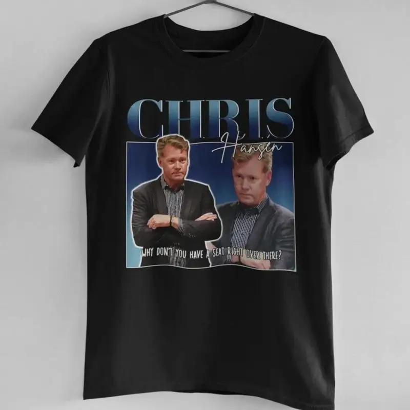 Vintage Chris Hansen camiseta divertida algodón negro