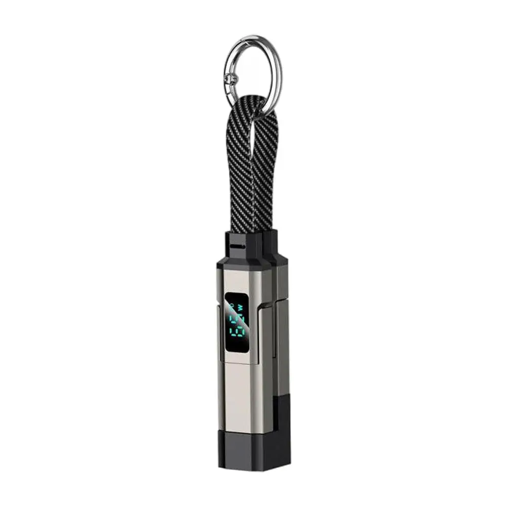 1/2PCS 4 in 1 65W Keychain Charging Cable USB C with V/A/W Display Type C for Apple Portable Cord for IPhone/iPad/Samsung/Laptop image 3