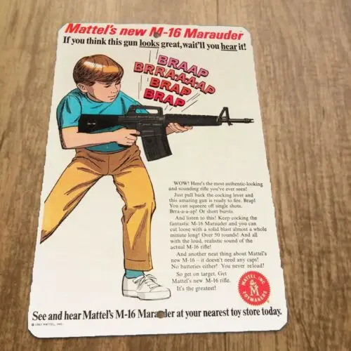 MATTEL'S New M-16 Marauder Ad BRAAP BRRAAAP BRAP Brap 8x12 Metal Wall Sign