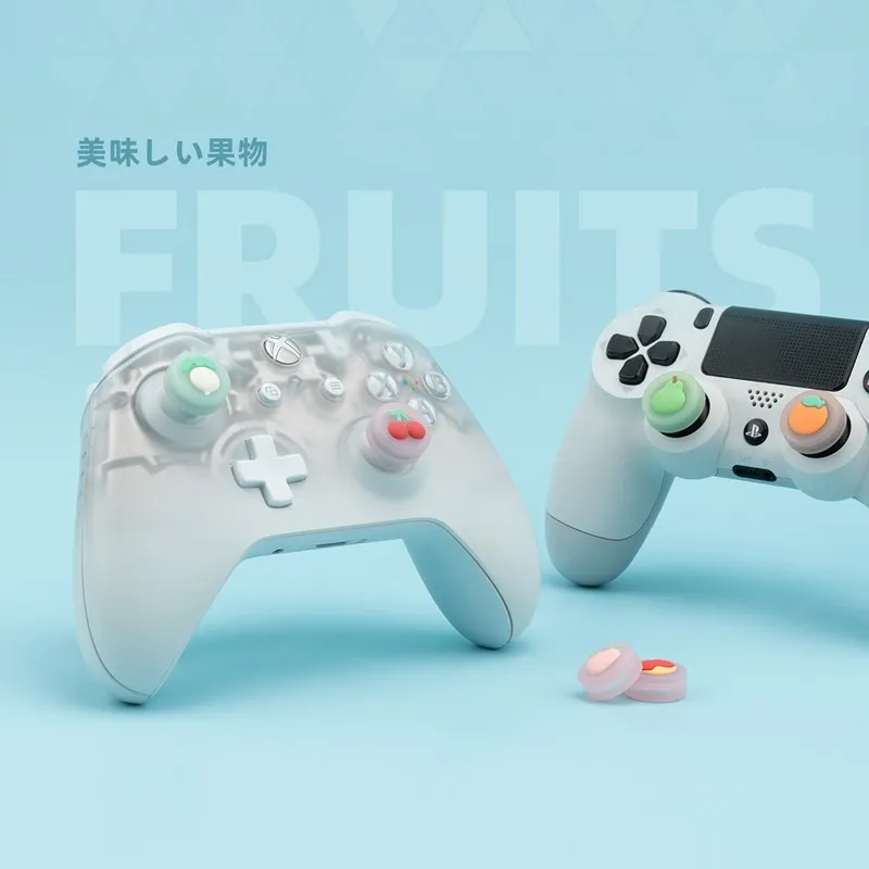 GeekShare Cute Fruit Silicone Sony PS5 PS4 Controller Joystick Caps XBOX ONE NS Pro Game Console Analog Thumb Stick Grips 4pcs