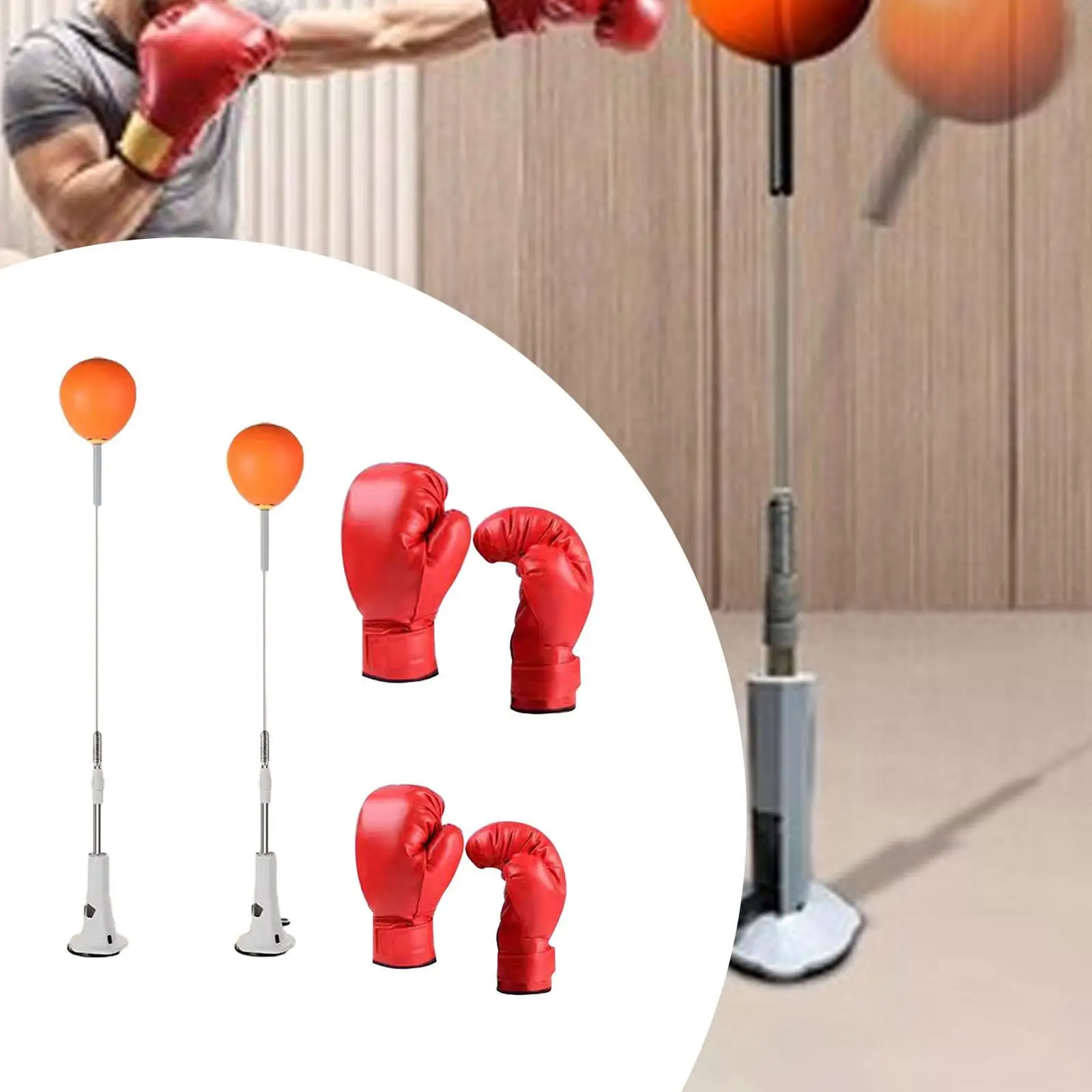 2x Boxing Reaction Ball Target Floor Standing Gear Boxing Punching Bag Train for Exercise Fitness Workout Home Gym