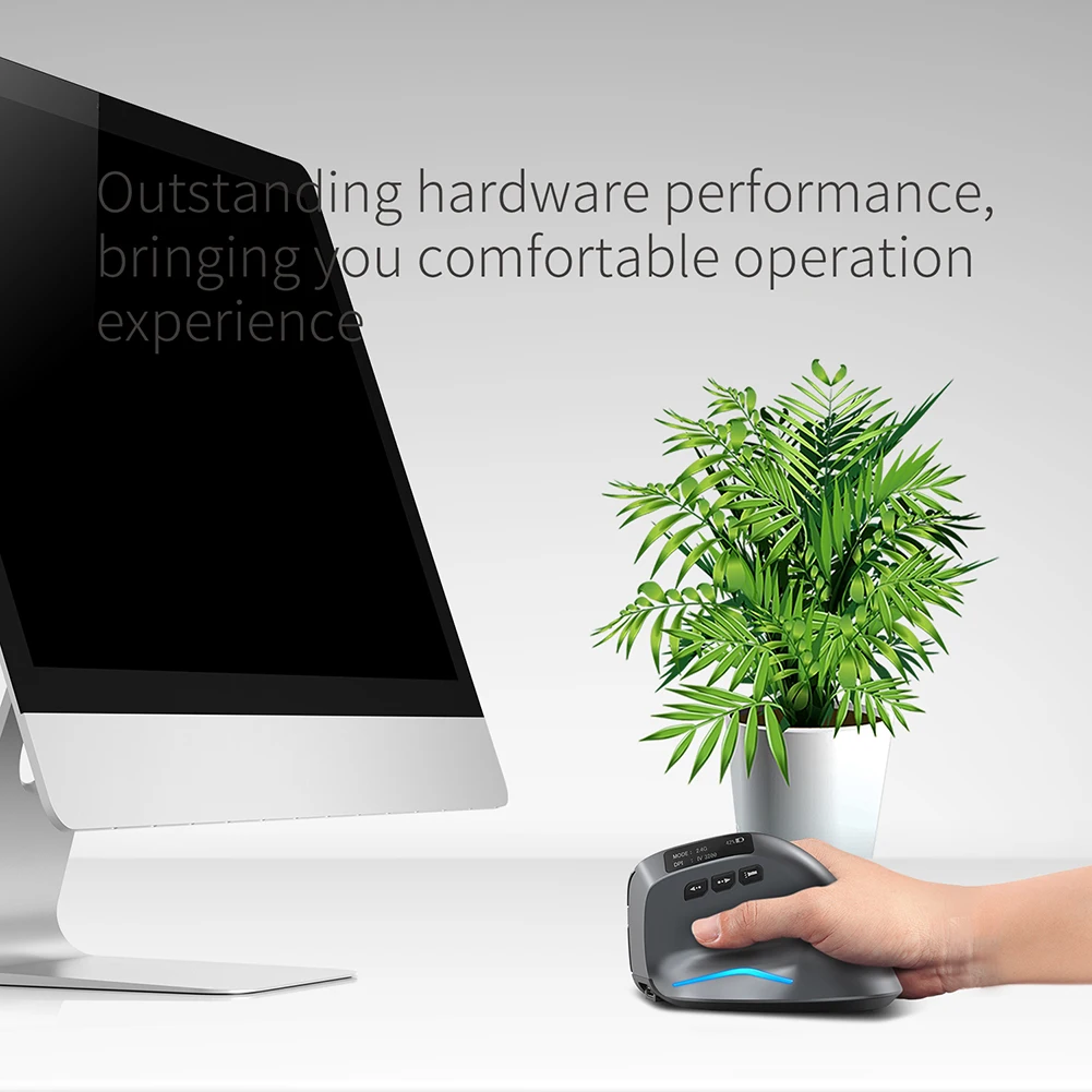 F-26C Vertical Gamer Mice Ergonomic 3200DPI Desktop Upright Mouse 8 Buttons Rechargeable for PC Laptop for Office Home