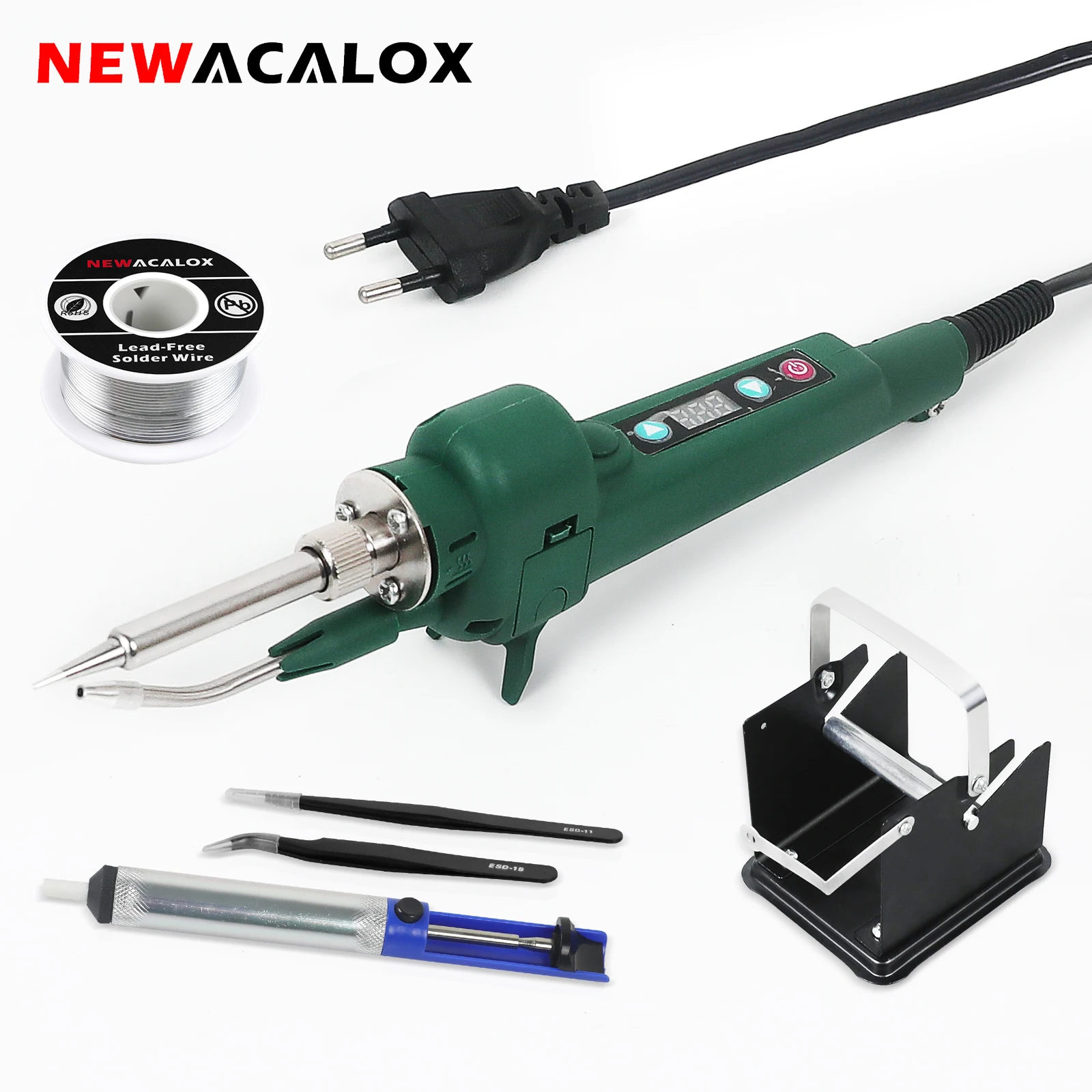 NEWACALOX80W fer à souder à chauffage interne numérique 220V pistolet d'alimentation en étain automatique Intelligent 200-650 °   Outil de pistolet à souder C