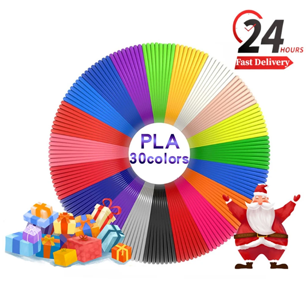 PLA 30Colors 90M Colored Odorless Safety Plastic 3D Pen Filament Diameter 1.75mm For 3D Printing Pen Kids Birthday Creative Gift