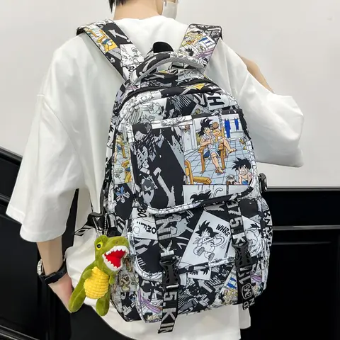Dragon Ball Goku Ryggsäck Anime Tryck Stor Kapacitet Trendig Avslappnad Reseryggsäck För Män Kvinnor Högskolestudenter Skolväska 6 best sales Goku-ryggsäck - №5