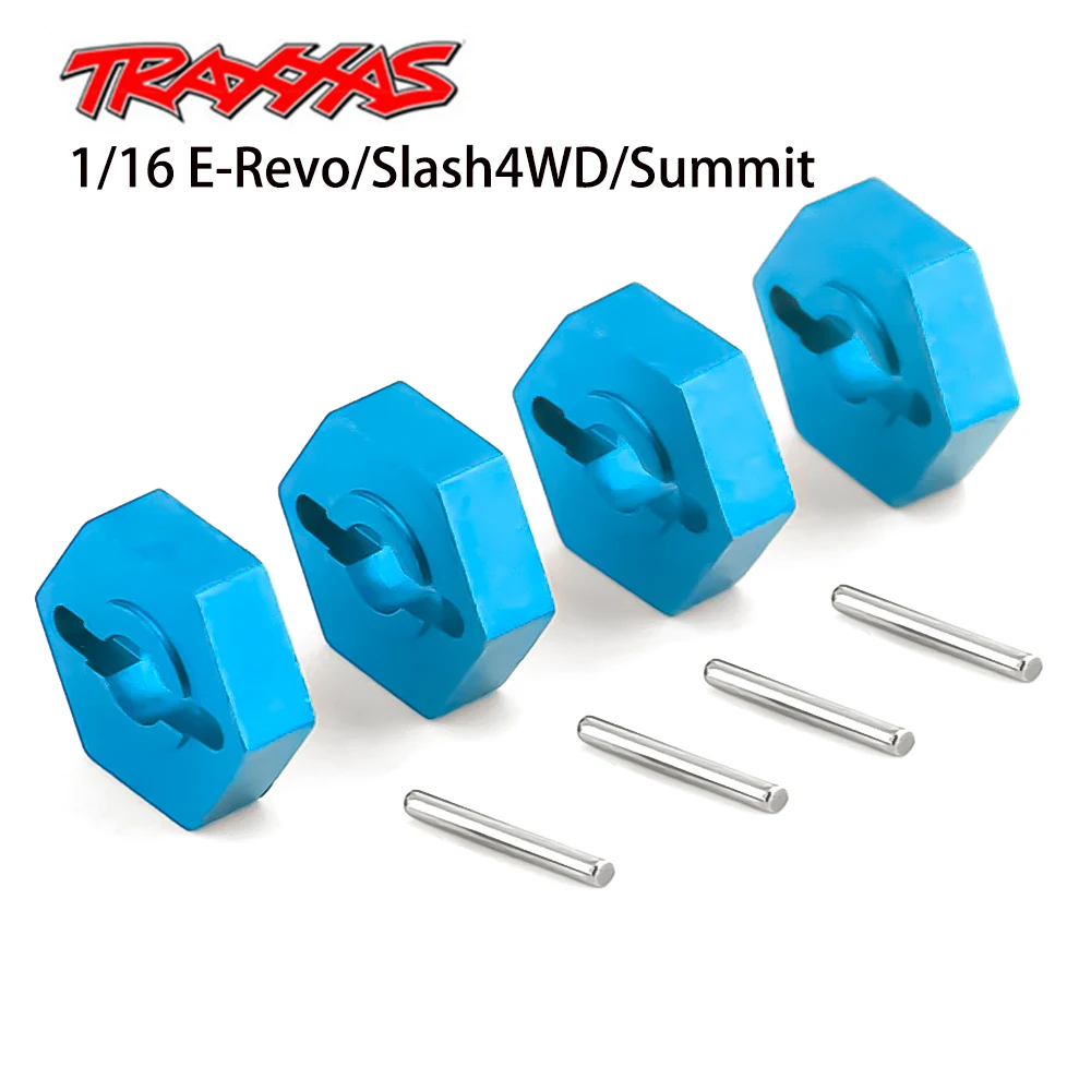 4 Pieces RC Cars Upgrade Aluminum Alloy Wheel Hub Adapter 7154 12mm Hex Diamete For Hobby 1/16 Scale Traxxas Slash