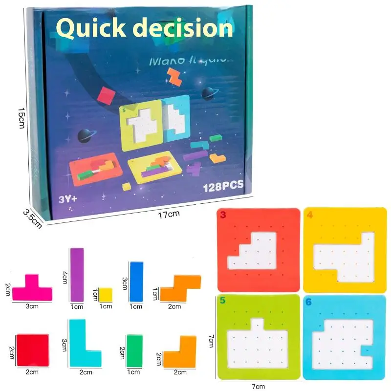 1 ensemble de jouets mathématiques Tangram, blocs de construction, jeu de formes de couleur pour enfants, cadeaux 3D, jeu de Puzzle interactif pour deux personnes