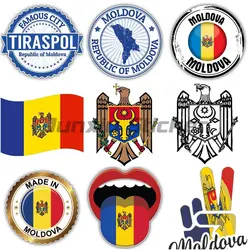Moldova National Flag Map National Badge Car Stickers Vinyl Sticker Laptop Helmet Motorcycle Bicycle Scooter Kayak Decor Decal
