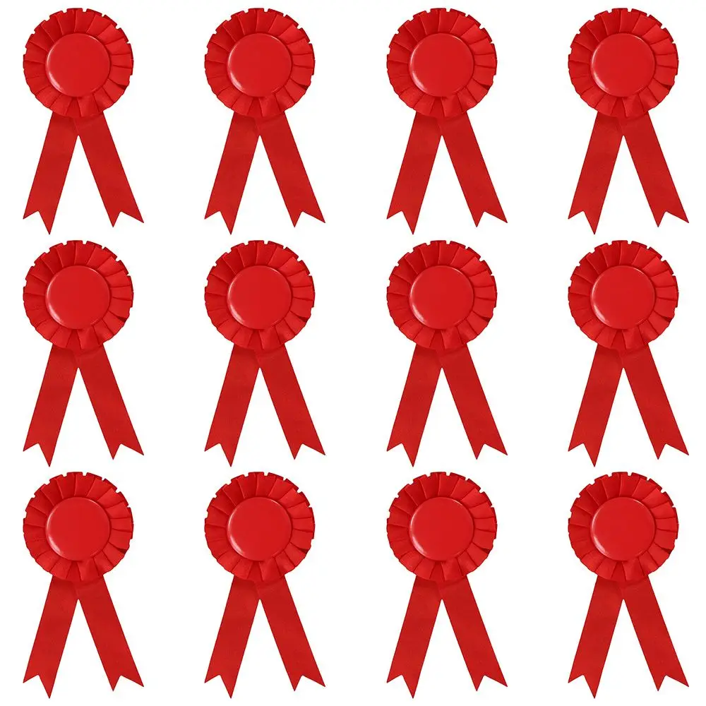 Blank Award Ribbon Ribbon Rosette Set 1st Place Red Award Medals Rosette Ribbon Recognition Ribbons Competition