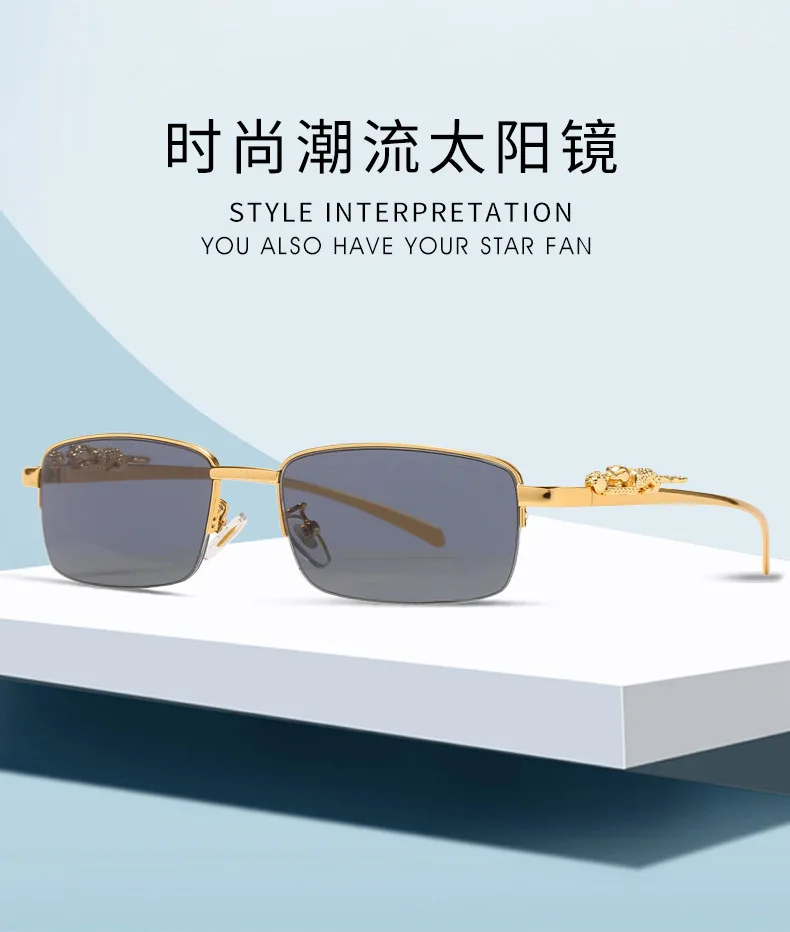 

Солнцезащитные очки 3D с головой леопарда, полуободковые, унисекс, поляризованные, UV400, ретро, в стиле хип-хоп, для вождения, модные, для уличной моды, фестивалей, повседневной носки