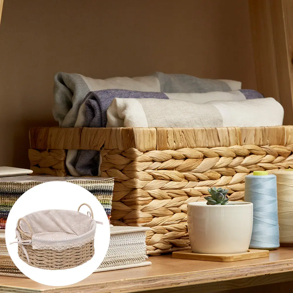 

1 шт. плетеная корзина ручной работы, декоративная корзина для хранения, подставка для цветов, натуральная текстура, деревенский стиль, коробка для хранения для дома и рабочего стола