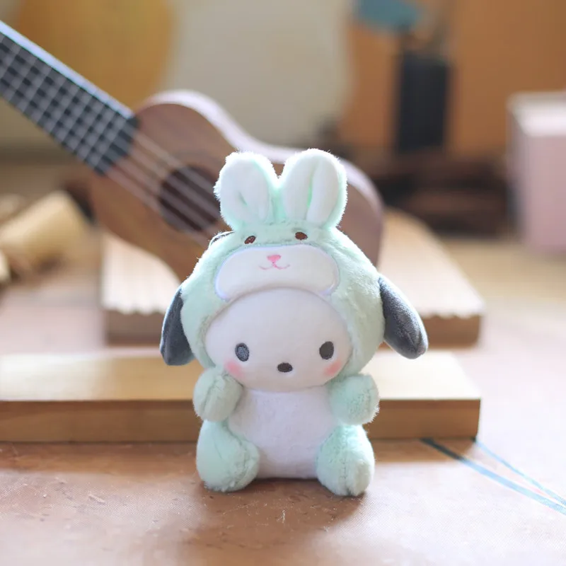 헬로키티 플러시 인형 키체인 장난감 쿠로미 백팩 펜던트 키체인 인형 피규어 소녀 여성용 선물