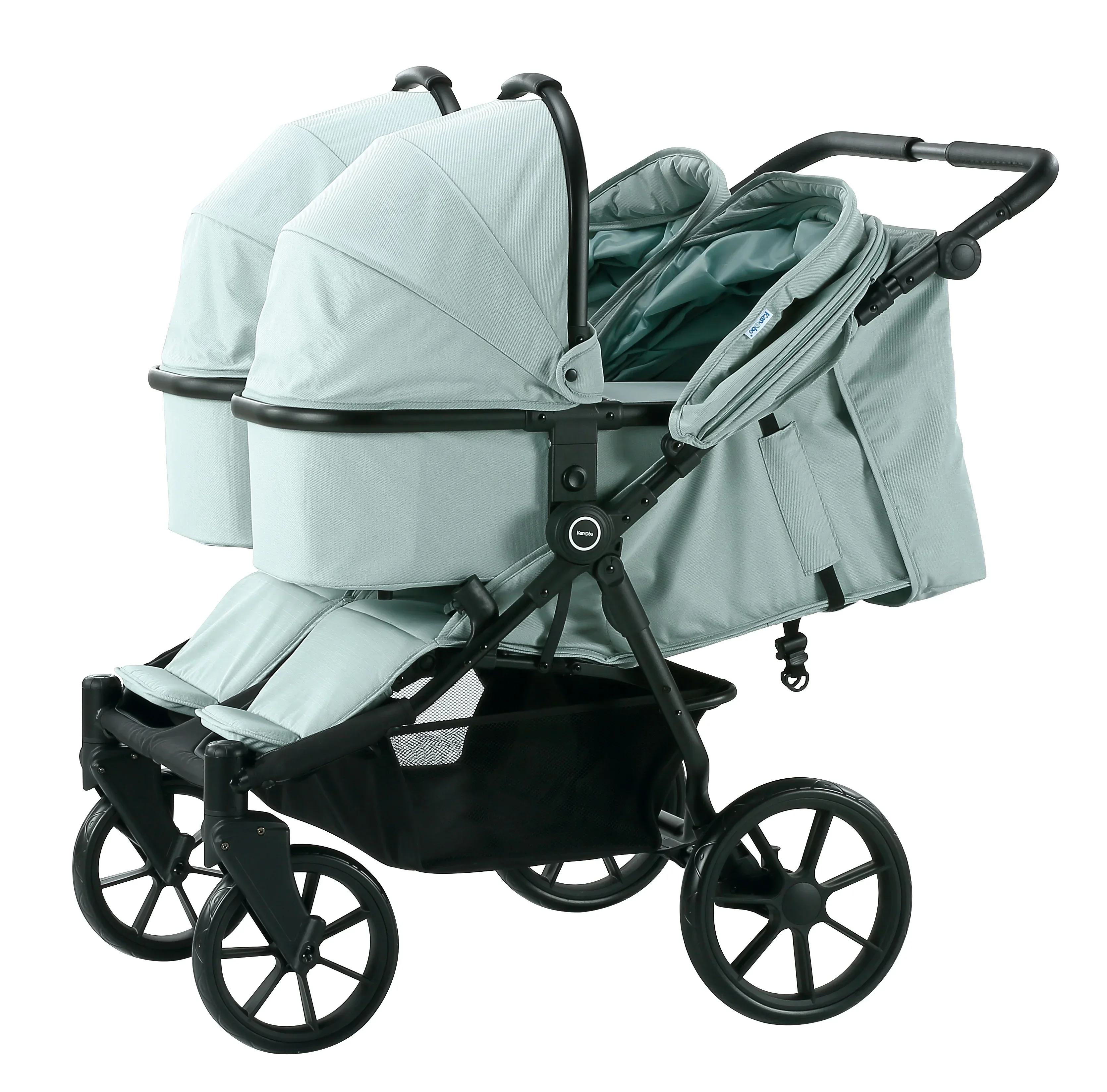 Aluminum Cheaper Double Baby Stroller Twin Stroller 3 in 1 Baby Pram For Two Kids Wagon Stroller 4 Seat With CPC Certificate