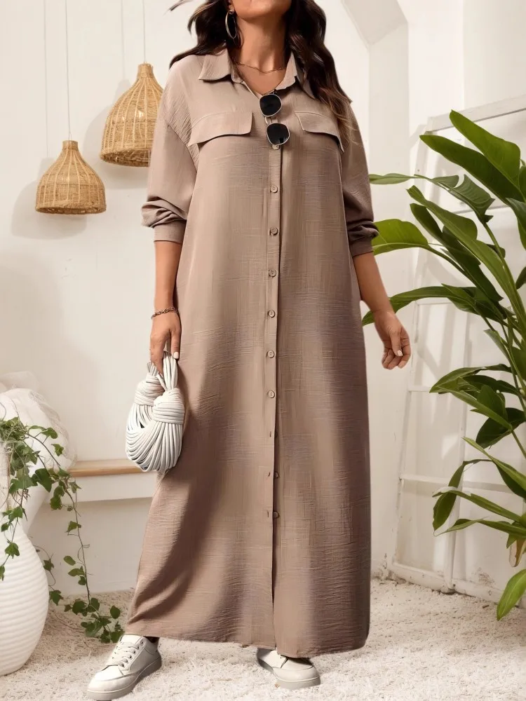 

XL-4XL Plus Size Clothes Dresses Women Robes Spring Autumn Long Sleeve Street Style Casual 3XL 4XL Big Size Maxi Dress Oversized