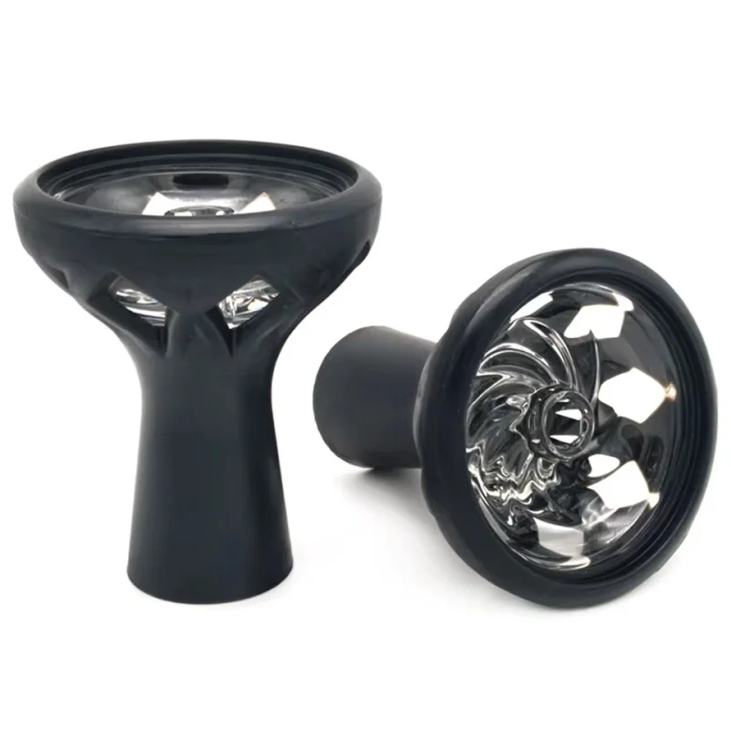 

Hot Selling Silicone Glass Hookah Bowl Whirlwind Crystal Shisha Nargile Chicha Tobacco Bowl Charcoal Holder Accessory