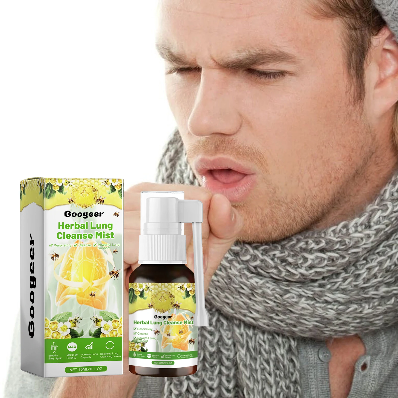 

30 мл травяной очищающий туман для легких - мощный спрей для поддержки легких для здоровья и ухода за дыханием