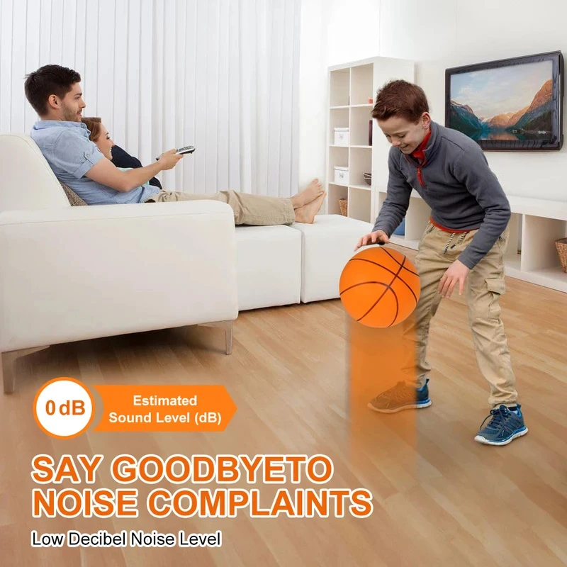 Silent Foam Dribbling Basketball, Size 3/5/7 High Bounce Noiseless Non-deformable Indoor Training Basketball