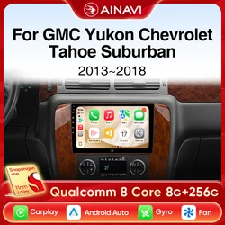 Ainavi Android 13 Radio de coche para GMC Yukon Chevrolet Tahoe Suburban 2008-2012 Carplay reproductor de vídeo Multimedia navegación estéreo