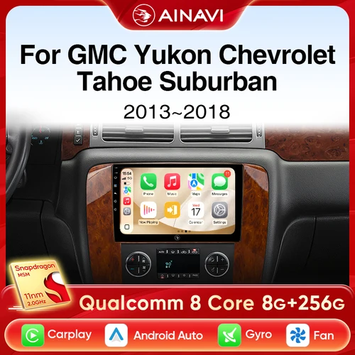 Imagen 1 del producto Ainavi Android 13 Radio de coche para GMC Yukon Chevrolet Tahoe Suburban 2008-2012 Carplay reproductor de vídeo Multimedia navegación estéreo