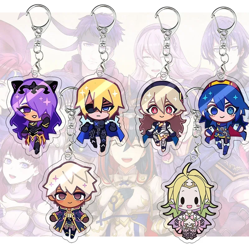 Llavero Acrílico de Fire Emblem Fates, Accesorios Kawaii de Camilla, Leo y Xander, Colgante para Bolsa de Cosplay, Adornos de Anime, Regalo de Cumpleaños