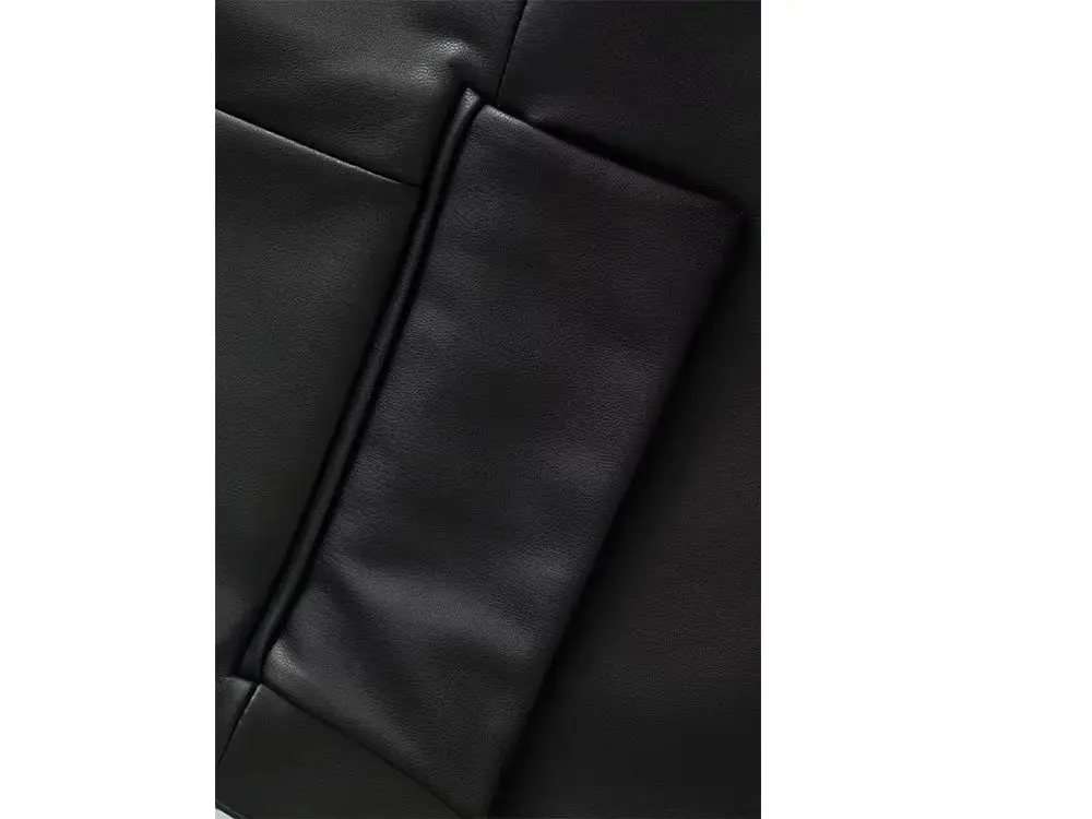 

HH новый женский осенний модный повседневный пиджак женский с длинными рукавами и лацканами однобортный карманный декор из искусственной кожи с эффектом куртка