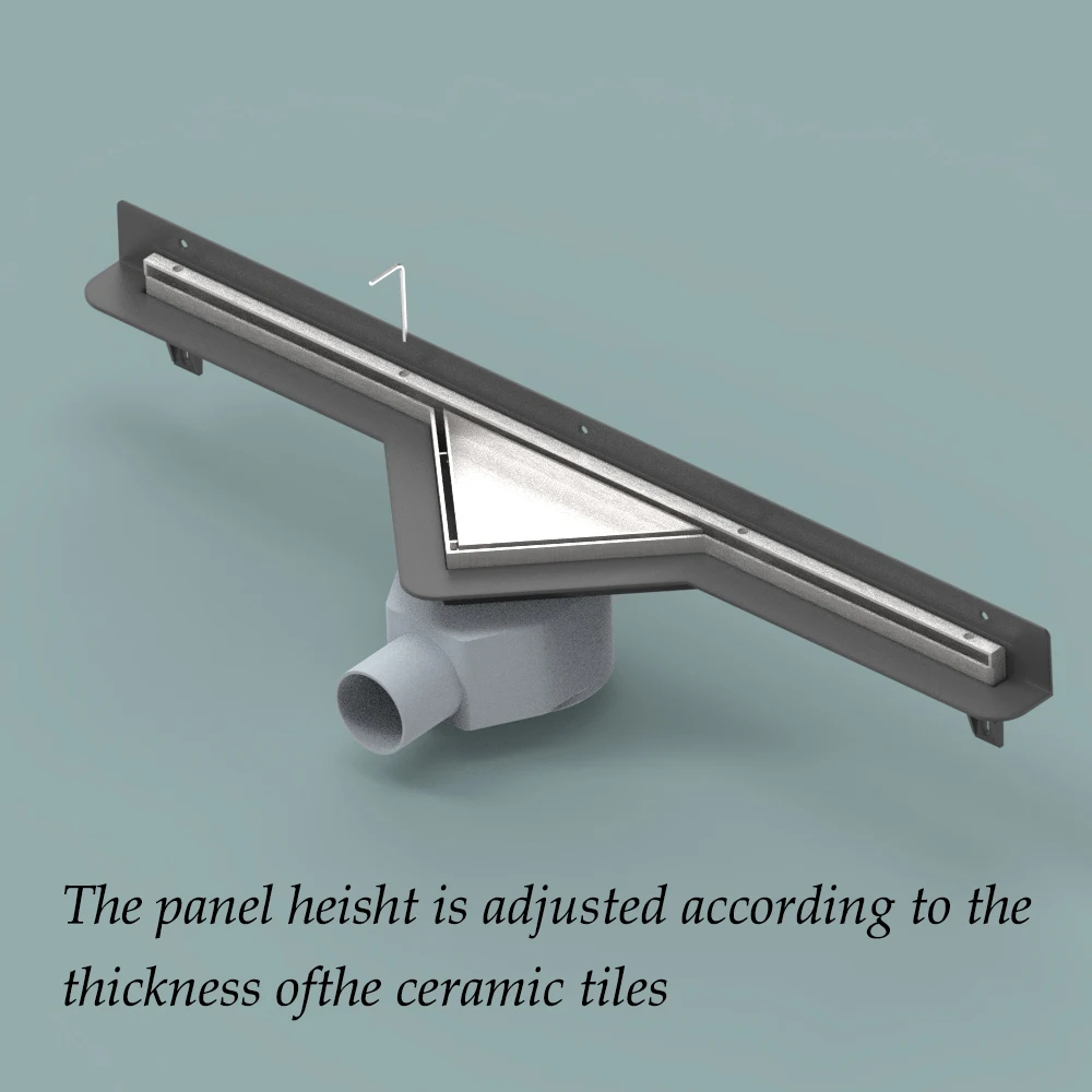 1 Side Wall Drain Floor 60cm Stainless Steel Mounted Drainage Large Traffic Drains The Panel Installation Height Can Be Adjusted