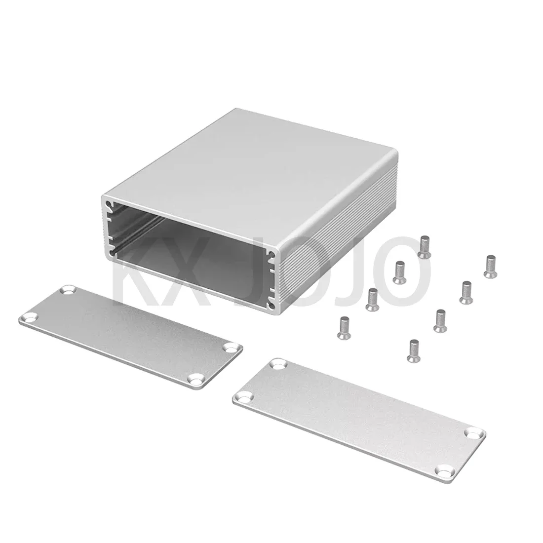 Boîtier électronique intégré, boîtier en aluminium, projet de PCB, alimentation bricolage, argent et noir, 64*23.5*75mm, 110mm