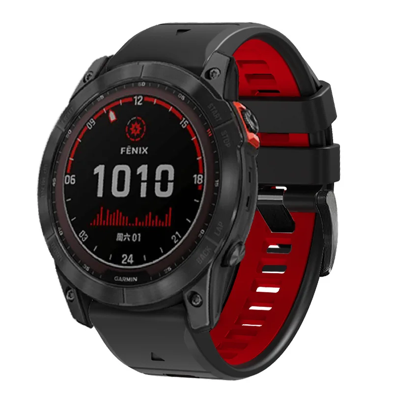 22 26 mm Quick Fit Silikon-Uhrenarmband für Garmin Fenix 7X 7 Pro Gummi-Uhrenarmband für Garmin Fenix 6X 5X Instinct 2X Armband