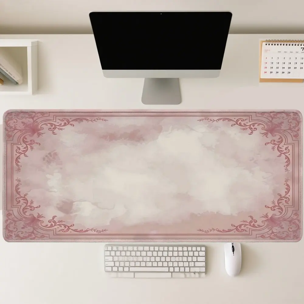 Macaron kleur ontwerp muismat rubber antislip computer desktop pads dik toetsenbord PC accessoires anime thema roze