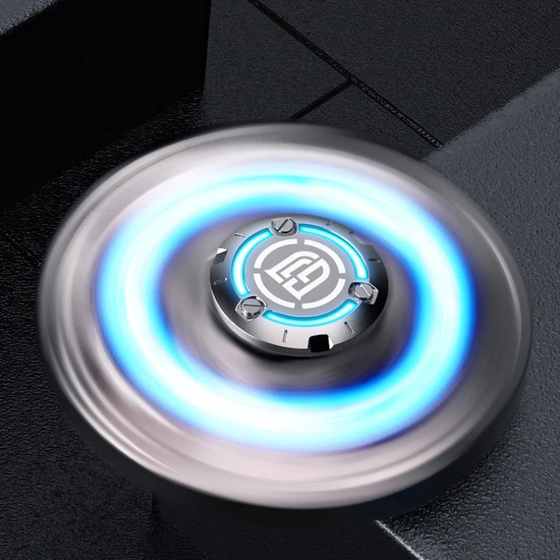 Fidget Spinner tout en alliage muet R188 roulement métal lumineux main Spinner lueur dans la nuit soulagement du Stress jouets pour adultes cadeaux