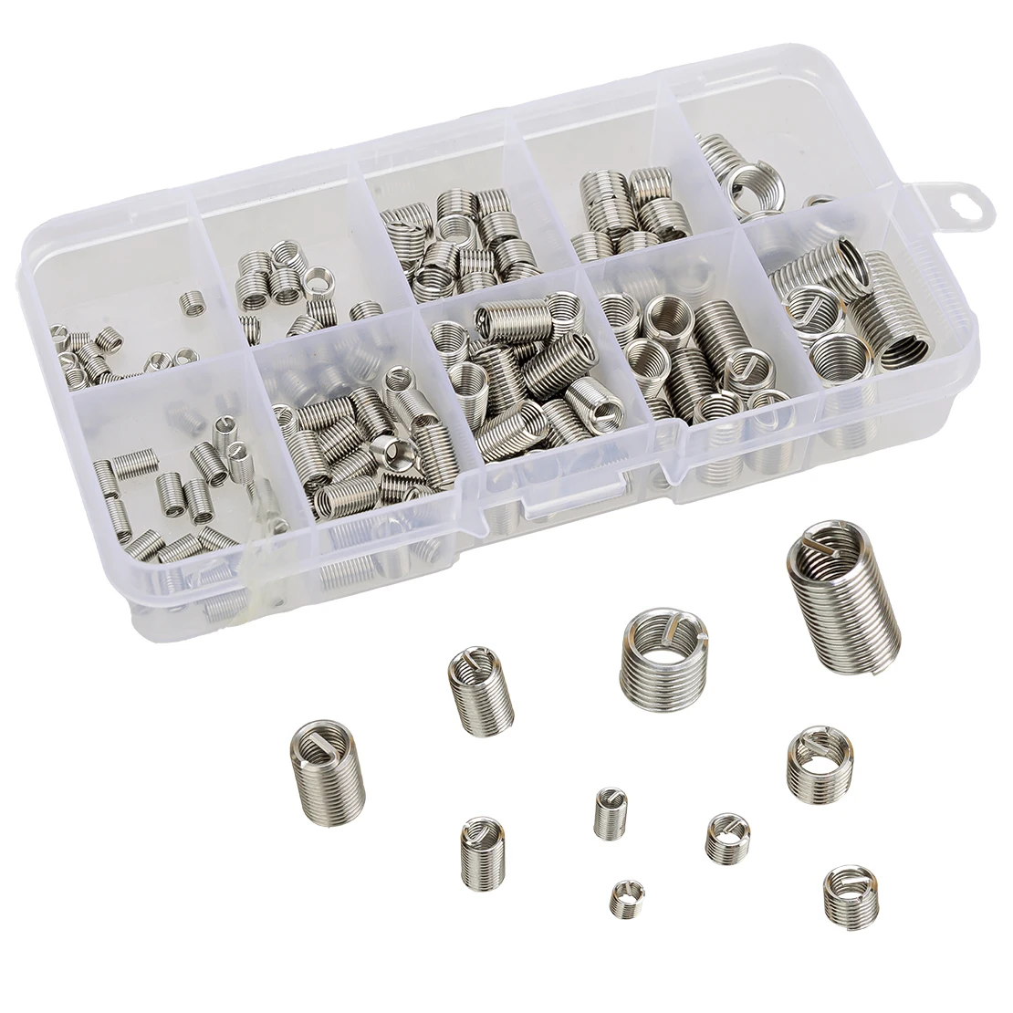 150pcs Universal Car M3 M4 M5 M6 M8 Rivet Nut Helicoil Thread Repair Insert Kit Silver Stainless Steel