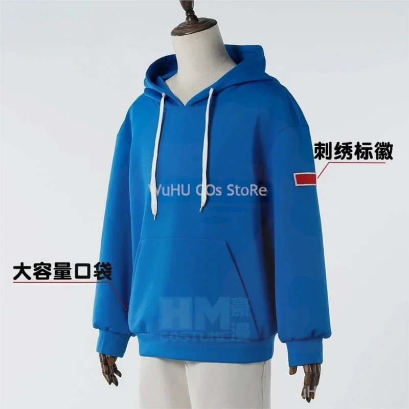 Anime Sakamoto Days Shin Asakura Cosplay Trousers Blonde Wig Anime Cosplay Costume Wig Blue Sweatshirts Uniform Outfit Halloween