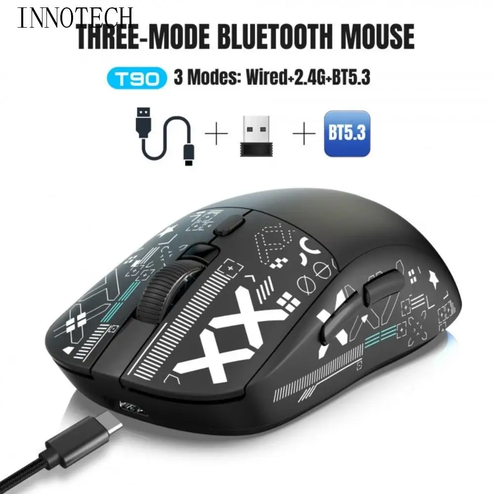 

3-режимная беспроводная игровая мышь, красочная RGB эргономичная беспроводная мышь для ноутбука, высокоточная перезаряжаемая беспроводная Bluetooth-мышь