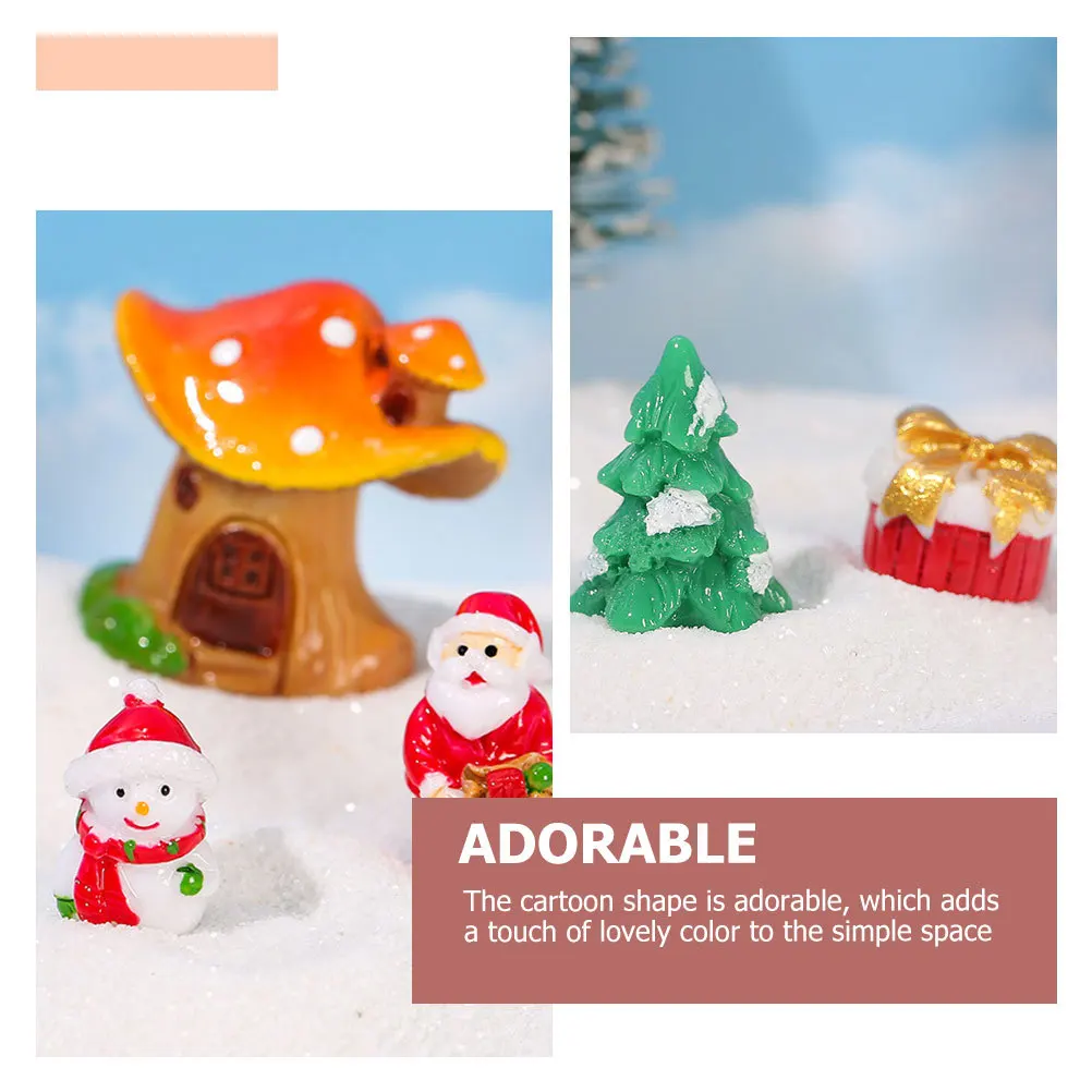 

10Pcs Christmas Resin Mini Snowman Santa Claus Xmas Tree Decorations Miniature Holiday Decor Miniature Santa Claus