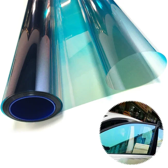 1.52*30m roll vehicle decoration chameleon solar film purple blue window tinting cars film with best heat insulation insulfilm