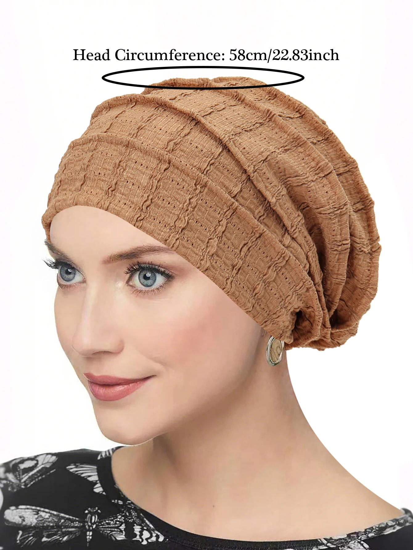 Nowa damska miękka elastyczna czapka beanie, czapka chemo, jednolita czapka typu bonnet, wewnętrzne hidżaby, czapka muzułmańska, chusta na głowę, turban damski.