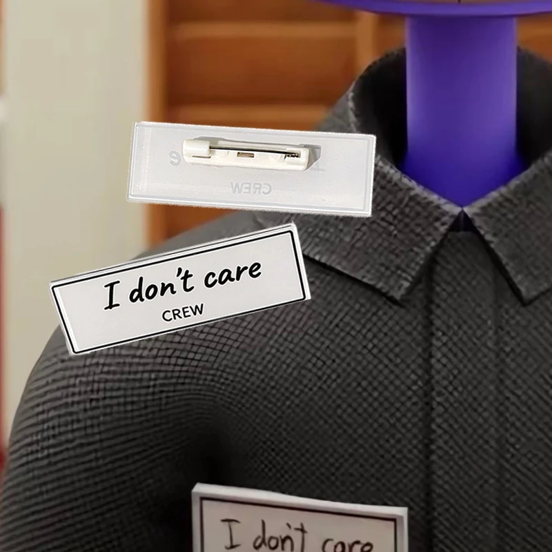 Game I Don't Care Crew Cosplay Brooch Acrylic Badge Lapel Pin Bag Costume Ornament Accessory Personality Jewelry Decoration Prop