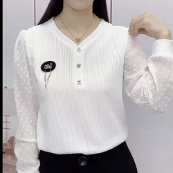 Fashionable New Slim and Stylish Small Shirt with Spring Temperament Long Sleeved Top Collar Chiffon Versatile and Loose Fit