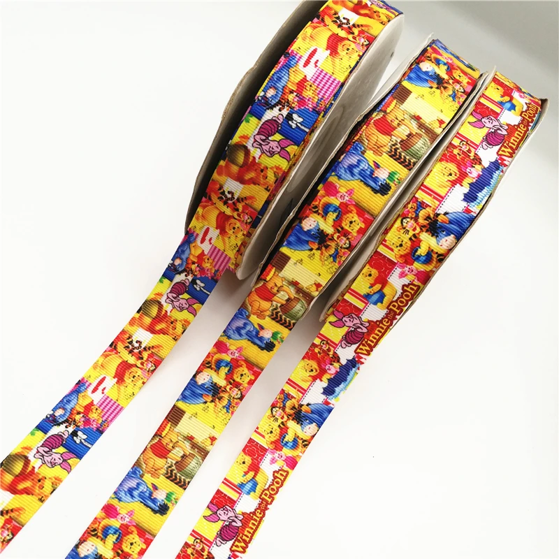 Cartoon character 7/8inch 1inch 1.5inch 2inch 3inch printed winnie the pooh grosgrain ribbon Sewing Bow-knot material R1788