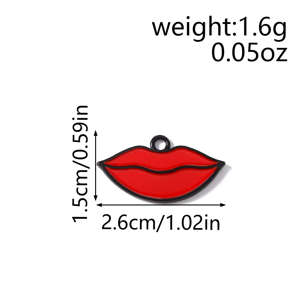Tusember 10 Stück Mix Niedliche Kuss-Rosenblüten Rote Lippen Lippenstift-Anhänger für Schmuckherstellung Halsketten Ohrringe Armbänder DIY – Detail 19