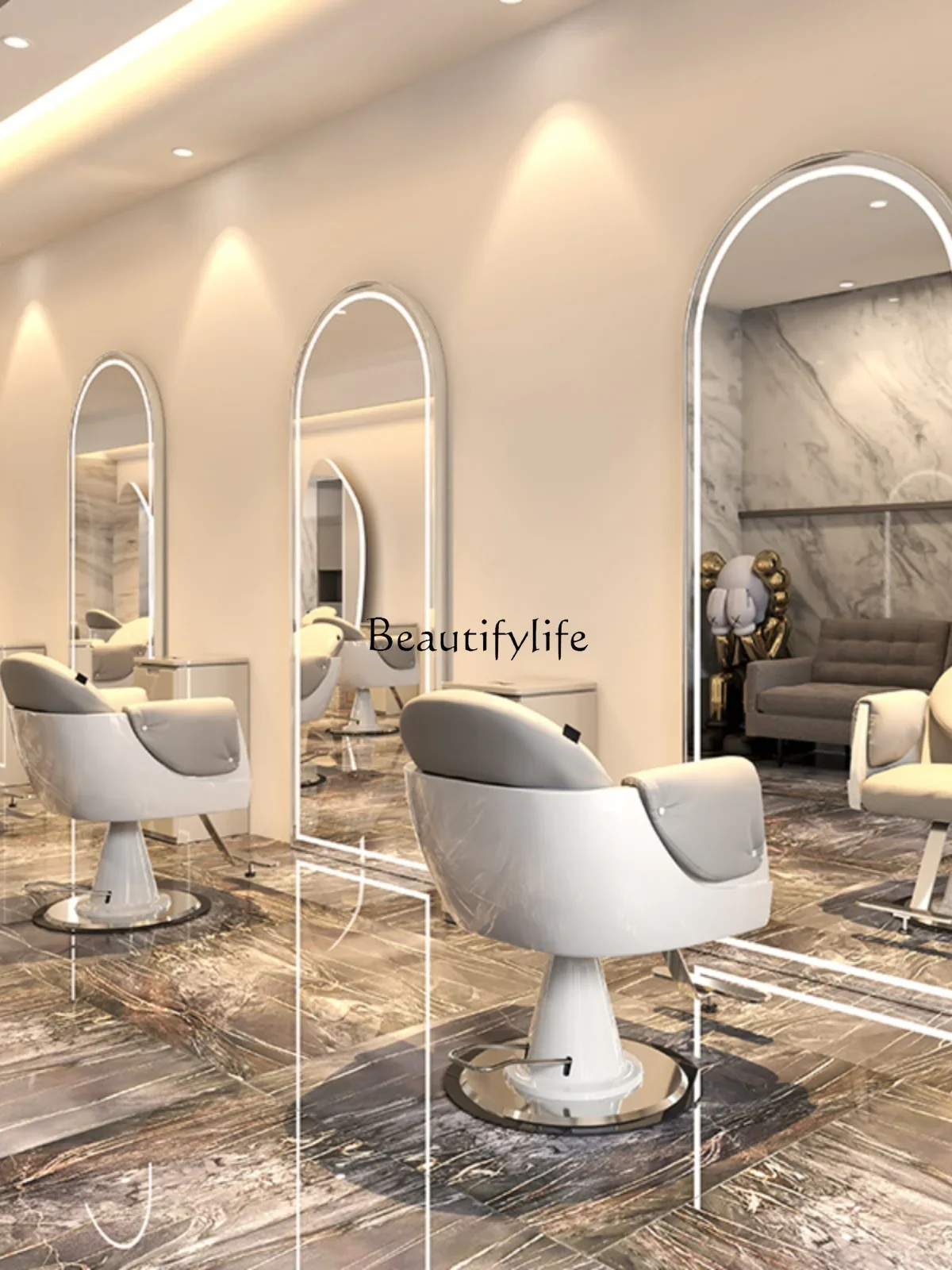 Barber Shop Floor Mirror Hair Salon Hair Cutting Wall Beauty HD Hot Dyeing Makeup Mirror