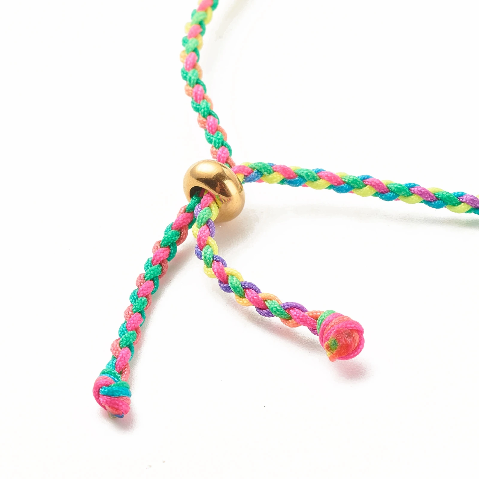 20Pcs Colorful Dyed Adjustable Twisted Cord Bracelet Making with Stainless Steel Slider For DIY Bracelets Jewelry Making
