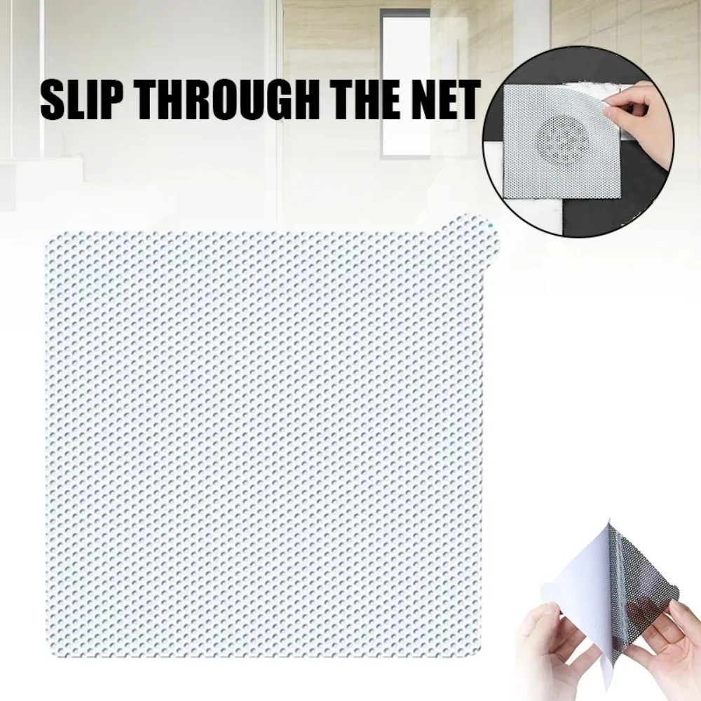 12pcs Mesh Floor Drain Sticker Waterproof Anti-Clogging Self Adhesive Sticker Removable Drain Hair Catcher Kitchen