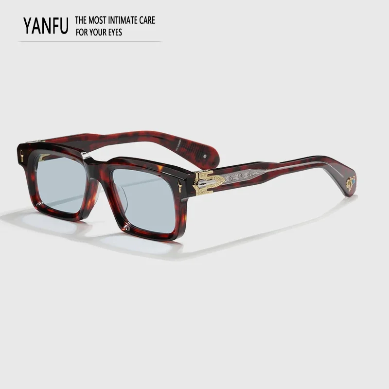 Brand Designer High Quality Tortoise Square Sunglasses Fashion Women Outdoor Vintage for Men Driving UV400 Handmade Eyeglasses