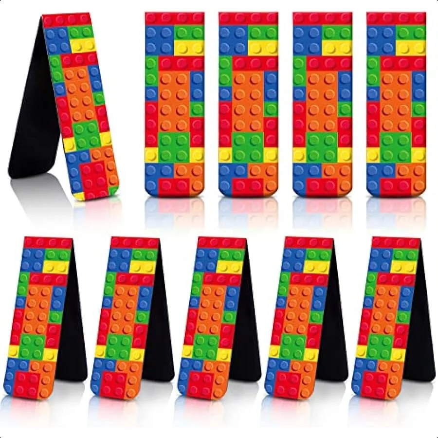 

36 Pcs Magnetic Bookmark Funny Building Block Magnetic Bookmark for Boys Brick Page Book Marker Clip for Teacher Double Sided B